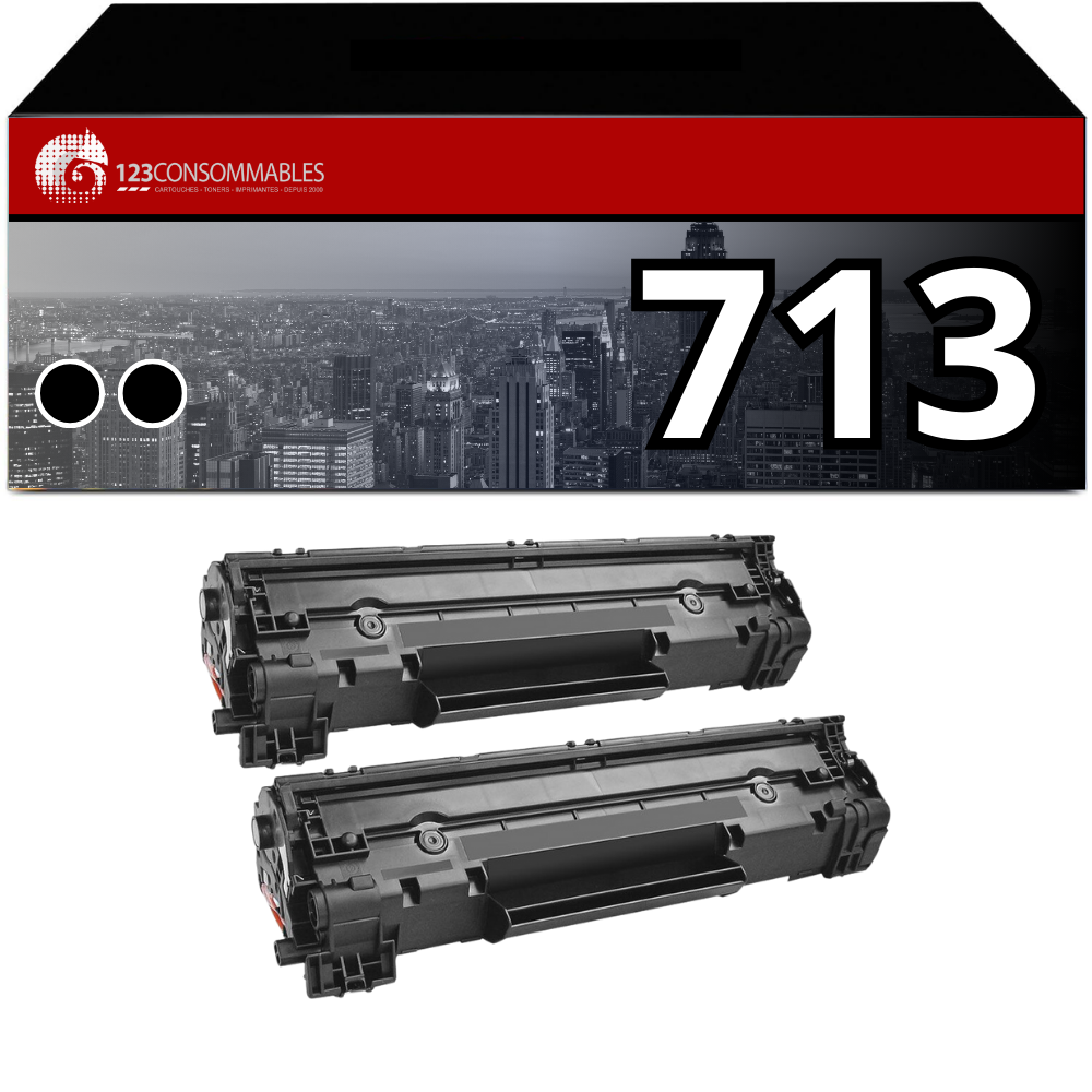 Pack 2 Toners compatible CANON 713 noir